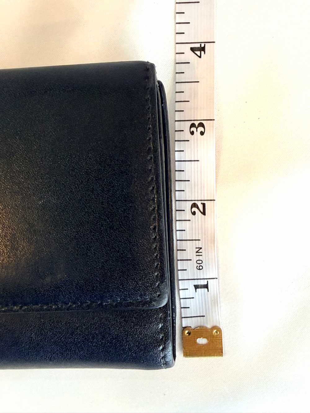 Fendi Vintage Black Leather Continental Wallet Gold Ring Hardware Made in Italy - Picture 16 of 16